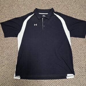 Under Armour Heat Gear Men's Black and White Golf Polo Shirt Size 3XL / XXXL